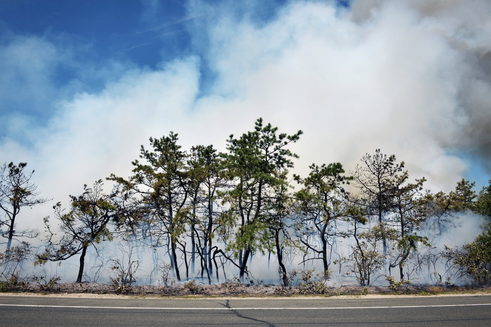 106th Rescue Wing firefighters respond to brush fire