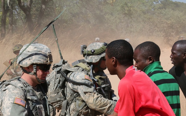 US and Zambian forces encounter civilians while out on patrol
