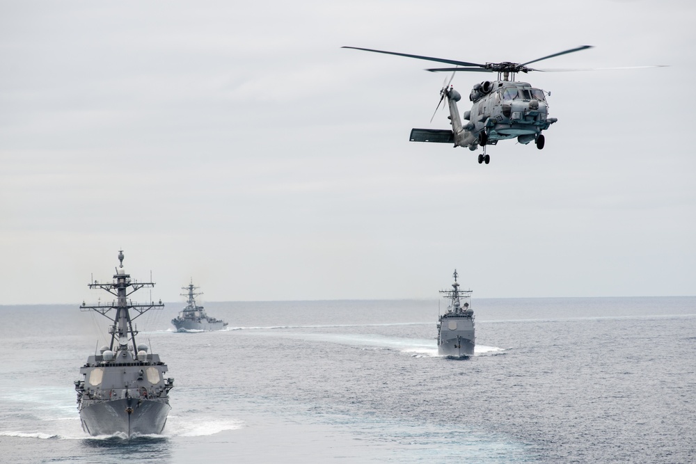 Show of force transit by the John C. Stennis Strike Group