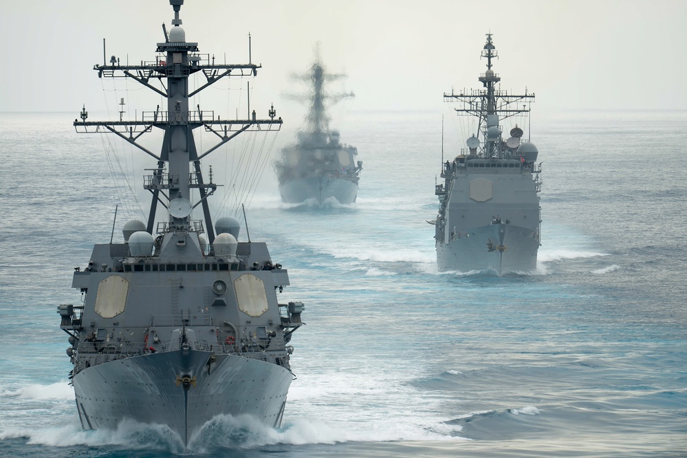 Show of force transit by the John C. Stennis Strike Group