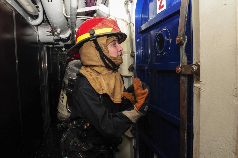 General quarters drill aboard USS Theodore Roosevelt