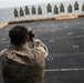 U.S. Marines practice barricade shooting at sea