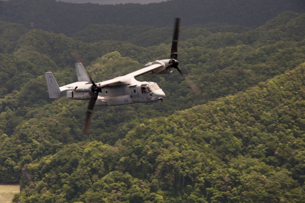 MV-22 Osprey flies to Palau