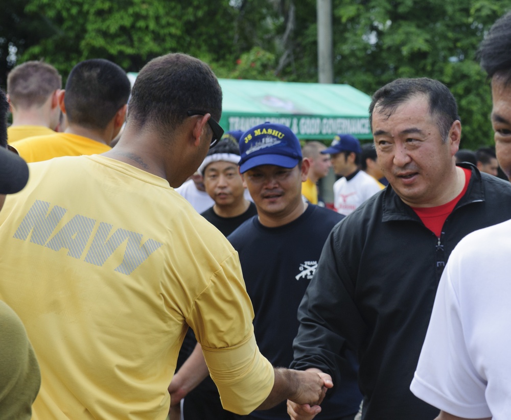 USNS Mercy crew participates in softball tournament with Japan Maritime Self Defense Force and Armed Forces of the Philippines