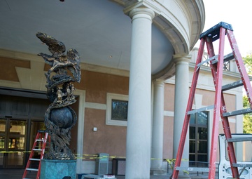 Greg Wyatt’s 'Price of Freedom' sculpture undergoes annual maintenance at Arlington National Cemetery
