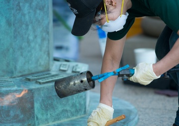 Greg Wyatt’s 'Price of Freedom' sculpture undergoes annual maintenance at Arlington National Cemetery