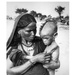 Malnourished child with woman, Niger