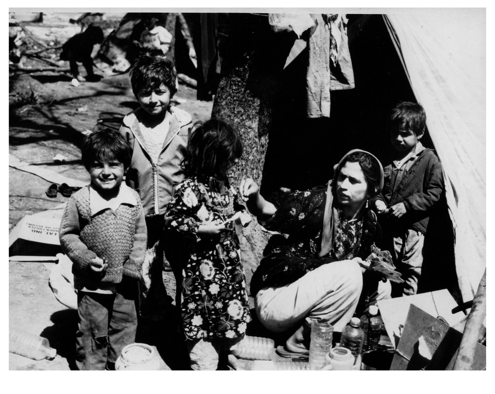 Kurdish family in refugee camp, Turkey