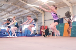 K-Bay Gymnastics train for Kick-Off Meet