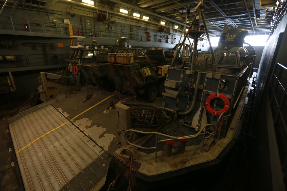 LCAC operations aboard the USS Anchorage