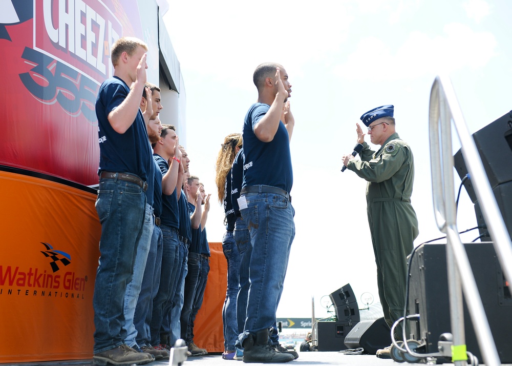 Gen. Frank Gorenc leads the oath for the next generation of Airmen