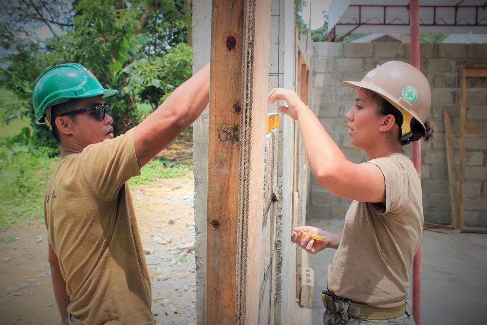 NMCB 5 Seabees building school houses in the Philippines