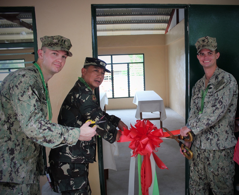 NMCB 5 Seabees building school houses in the Philippines