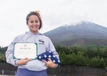 Climb to commitment: 10th RSG Soldier re-enlists on top of Mount Fuji