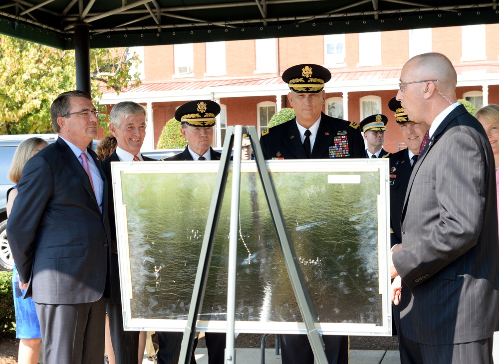 Secretary of defense receives a briefing before the COR for the CSA