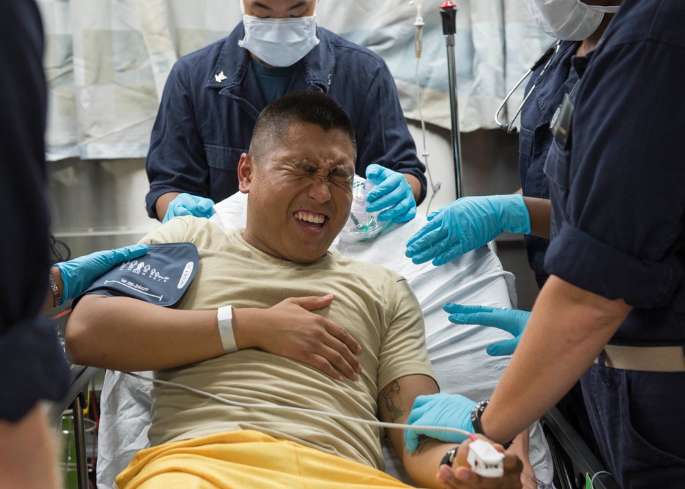 Mercy conducts mass casualty drill during Pacific Partnership 2015