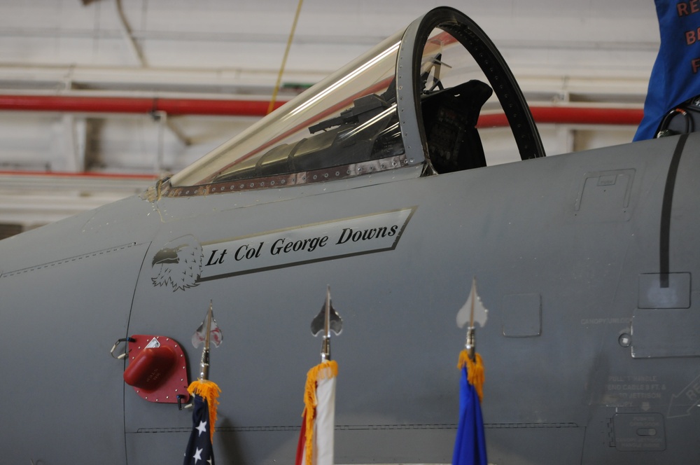 Lt. Col. George Downs assumes command of the 159th Fighter Squadron