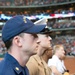 US Coast Guardsman Jeffrey Dickey attends Astros baseball game