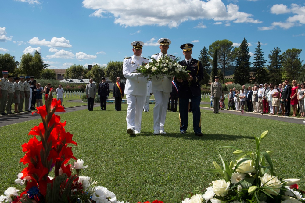 Ceremony of remembrance at Rhone American Cemetery