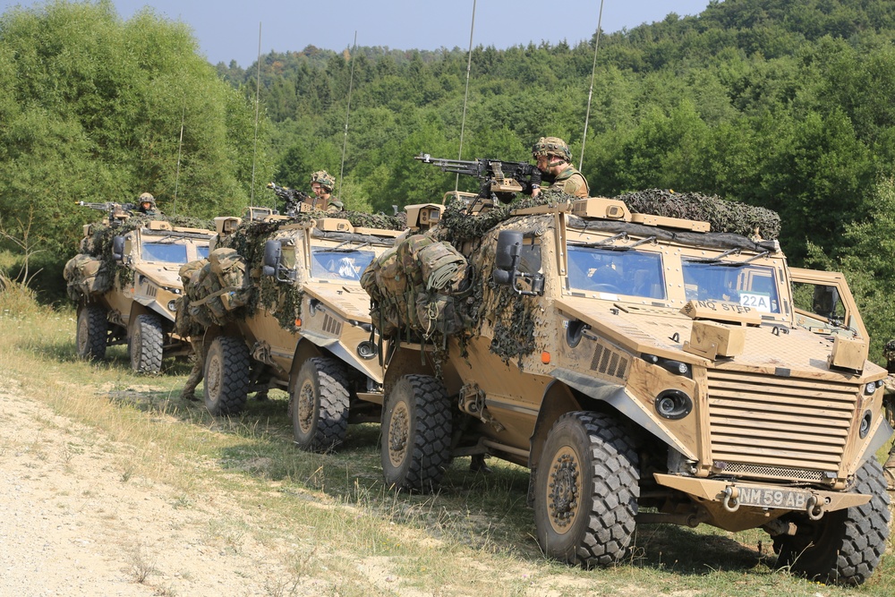 British soldiers provide security