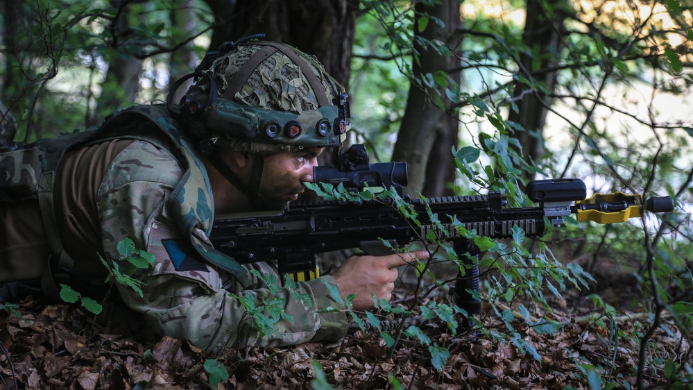 British Soldier provides security