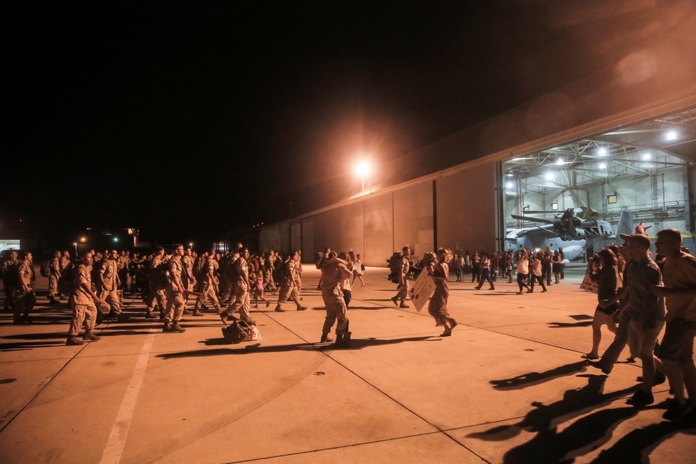 Hugs, kisses, tears and cheers: VMM-266 Marines return home