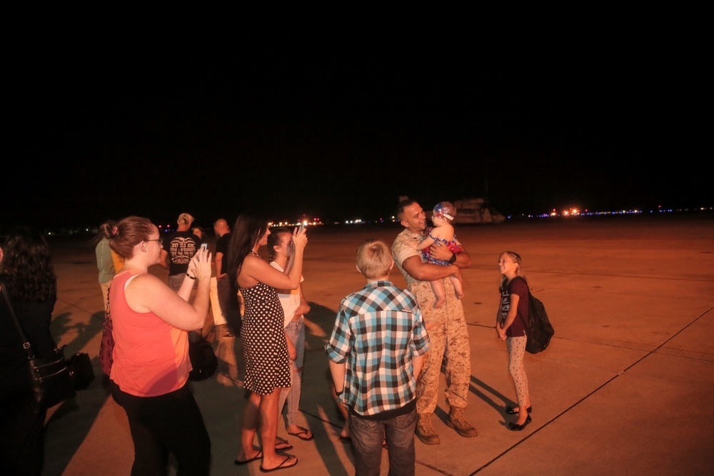 Hugs, kisses, tears and cheers: VMM-266 Marines return home