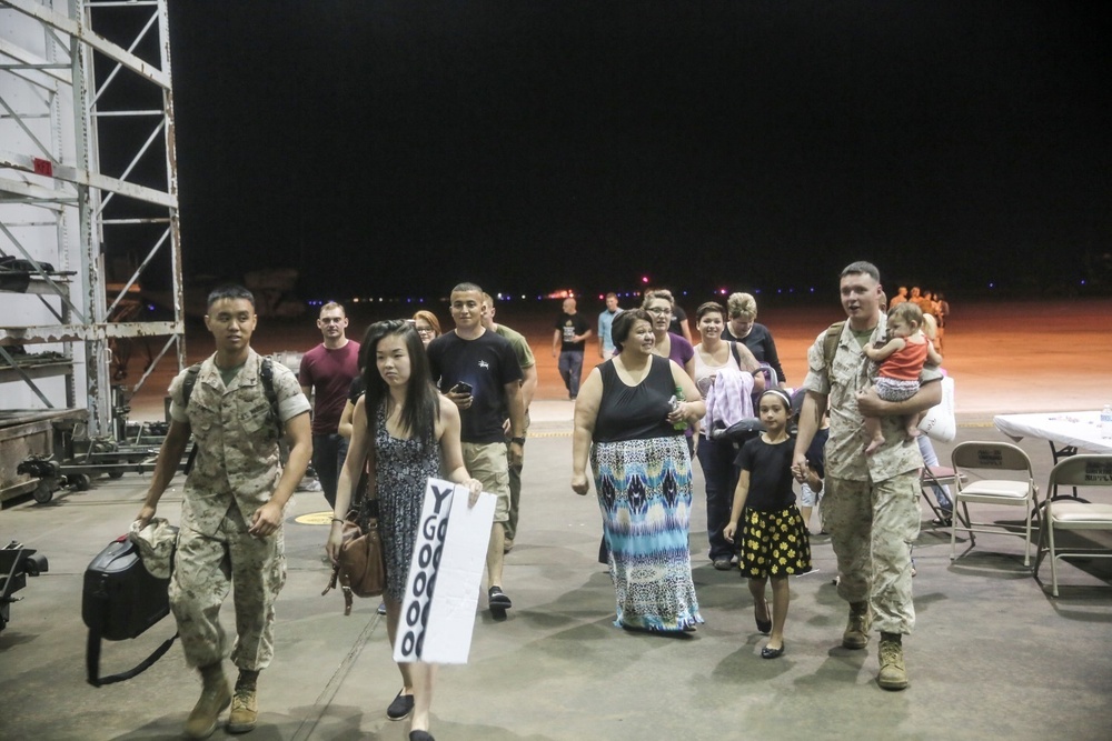 Hugs, kisses, tears and cheers: VMM-266 Marines return home