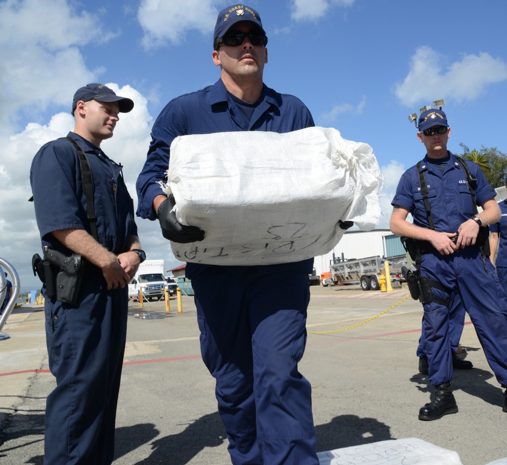 Coast Guard offloads 1,230 pounds of cocaine in San Juan, Puerto Rico interdicted in the Caribbean Sea