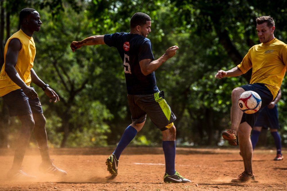 Marines and Sailors host soccer event in Dominican Republic