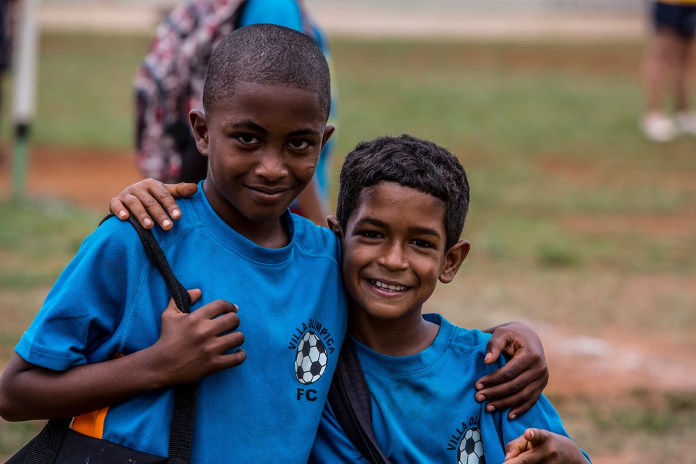 Marines and Sailors host a soccer event in Dominican Republic