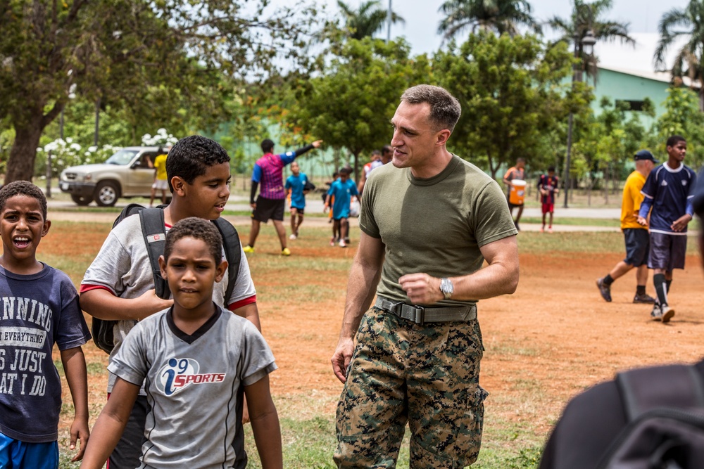Marines and Sailors host a soccer event in Dominican Republic