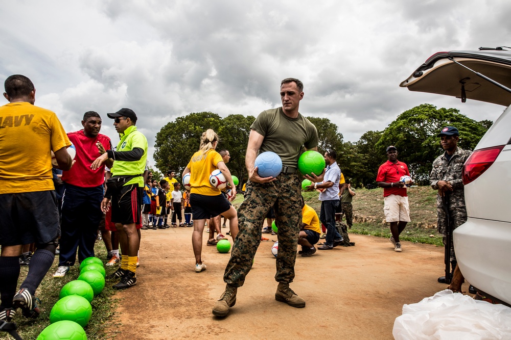 Marines and Sailors host a soccer event in Dominican Republic