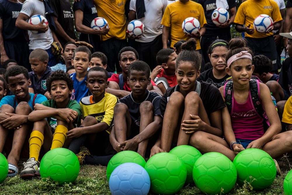 Marines and Sailors host a soccer event in Dominican Republic