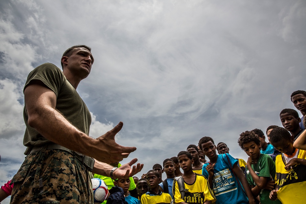 Marines and Sailors host a soccer event in Dominican Republic