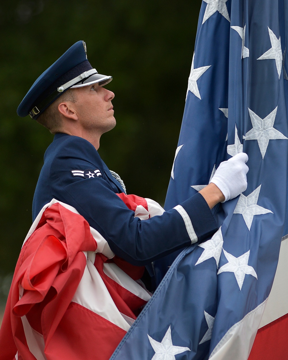 Lowering the flag