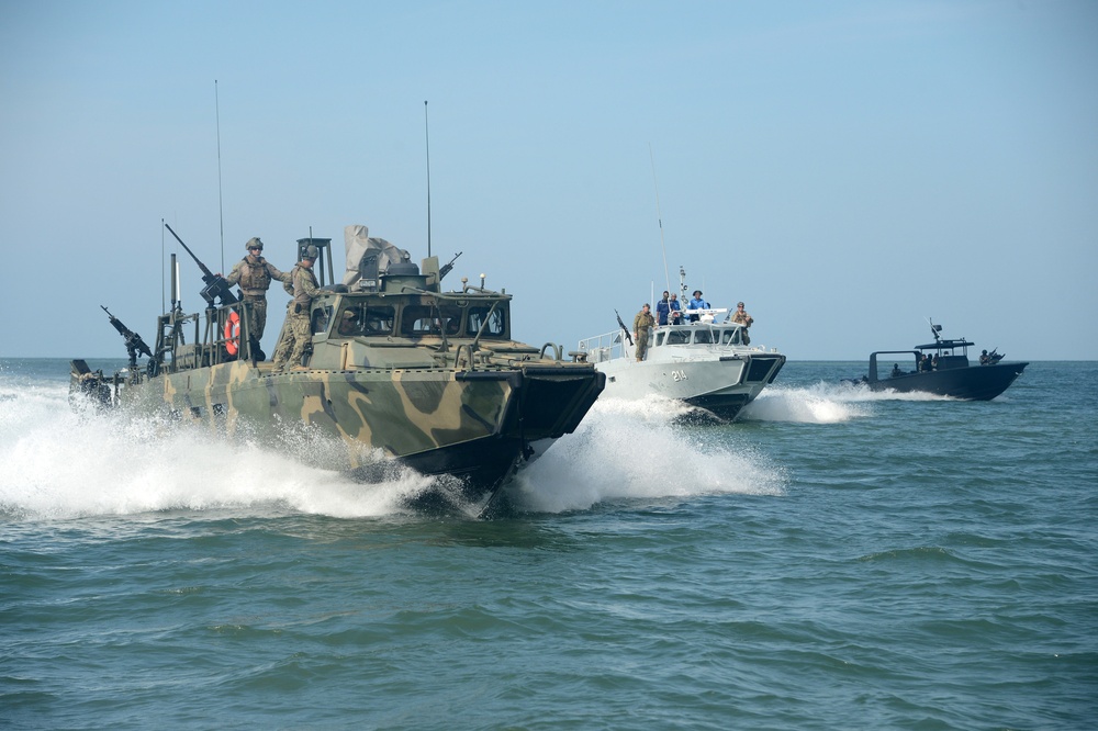 CRS-4 conducts boat formation training with Royal Malaysian Navy