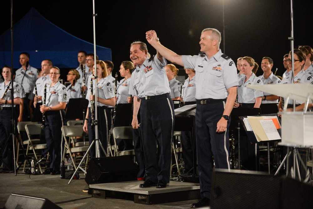 Greatest generation honored during wreath laying, AF band concert