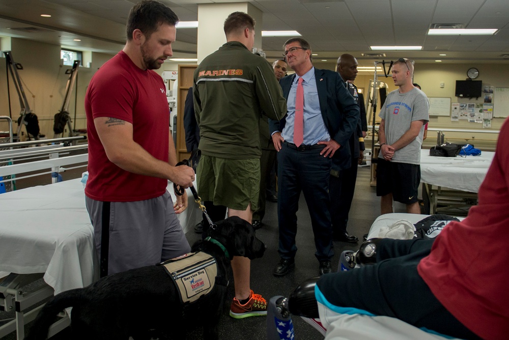 Secretary of defense visits Walter Reed National Military Medical Center