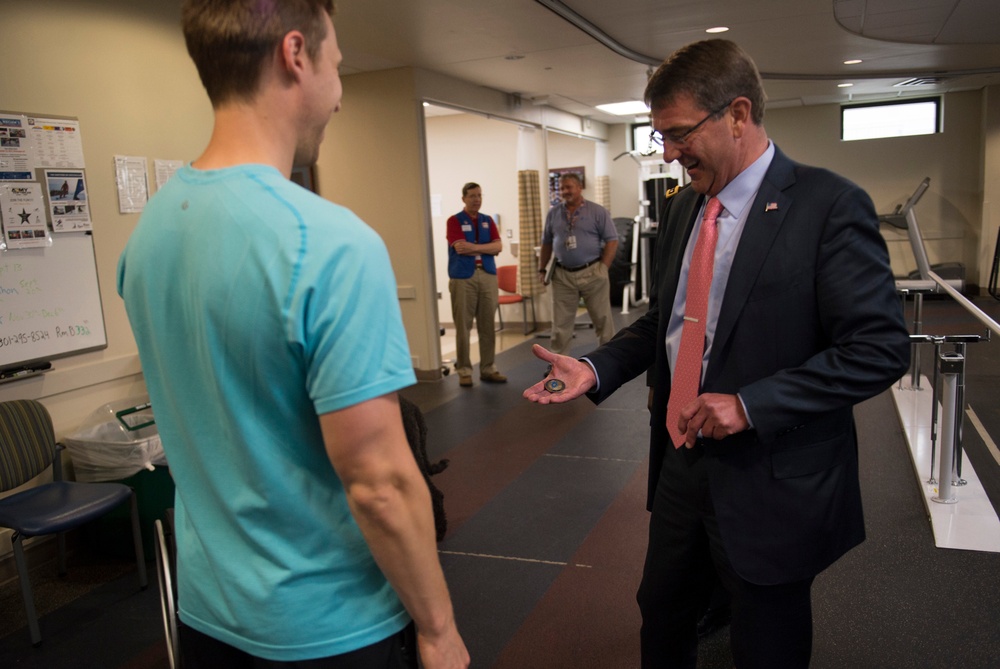 Secretary of defense visits Walter Reed National Military Medical Center