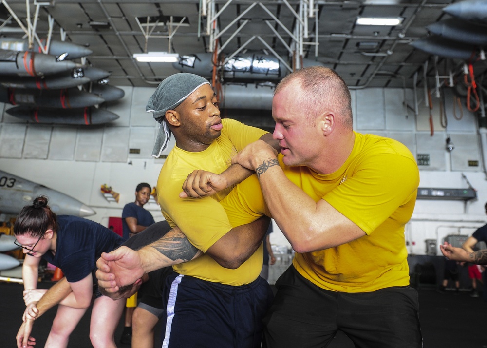 USS Theodore Roosevelt security forces training