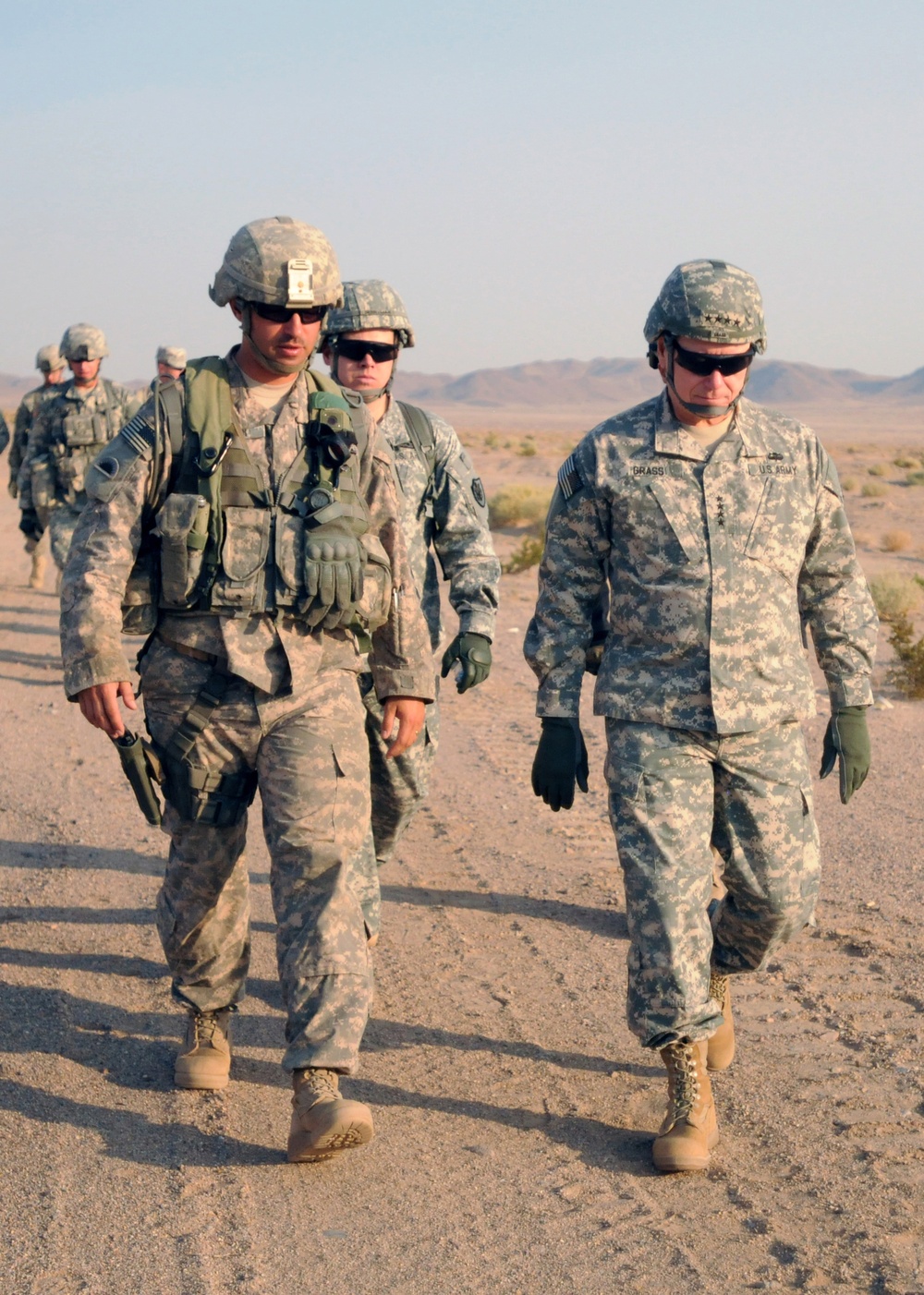 Chief of the National Guard Bureau visits Guard troops at National Training Center