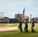 Army Reserve soldiers present the colors during Cubs home game