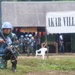 Indonesian National Armed Forces platoon executes cordon and search during Keris Aman 2015