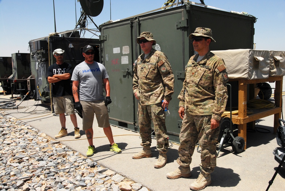 UAV MQ-5B Hunter launch and recovery at Kandahar Airfield