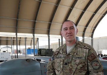 UAV MQ-5B Hunter launch and recovery at Kandahar Airfield