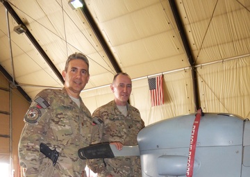 UAV MQ-5B Hunter launch and recovery at Kandahar Airfield