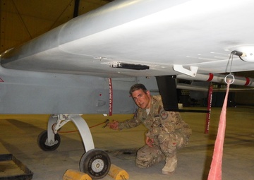UAV MQ-5B Hunter launch and recovery at Kandahar Airfield