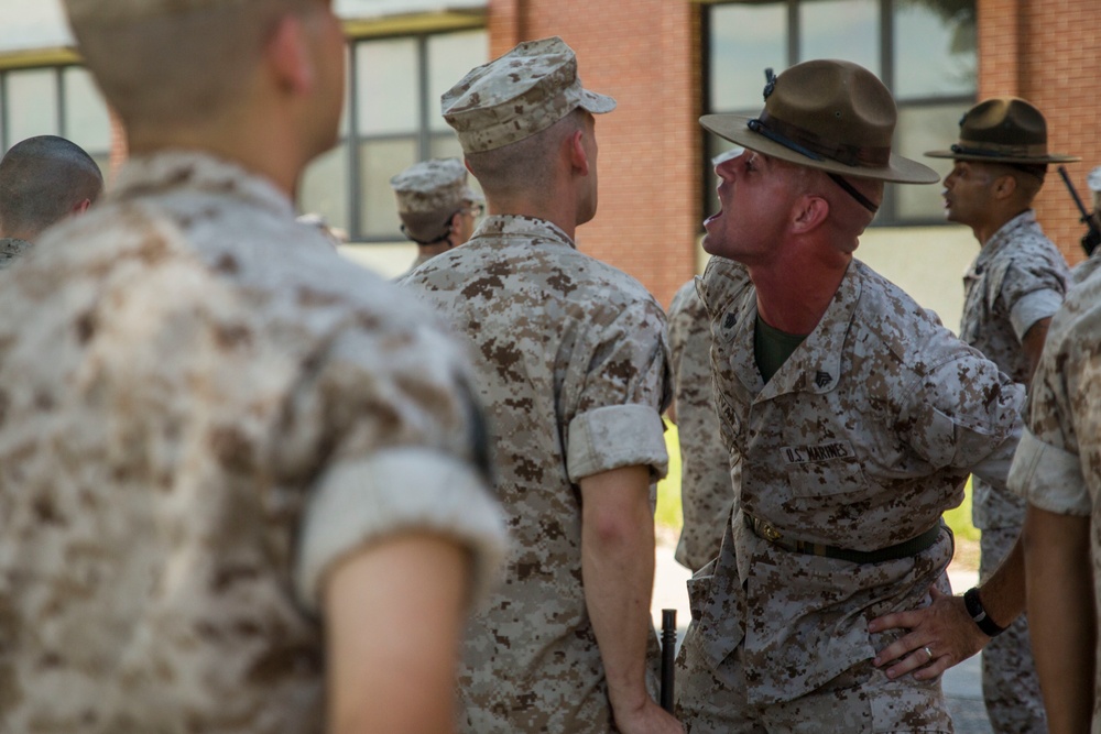 Marine recruits show discipline, knowledge during inspection on Parris Island