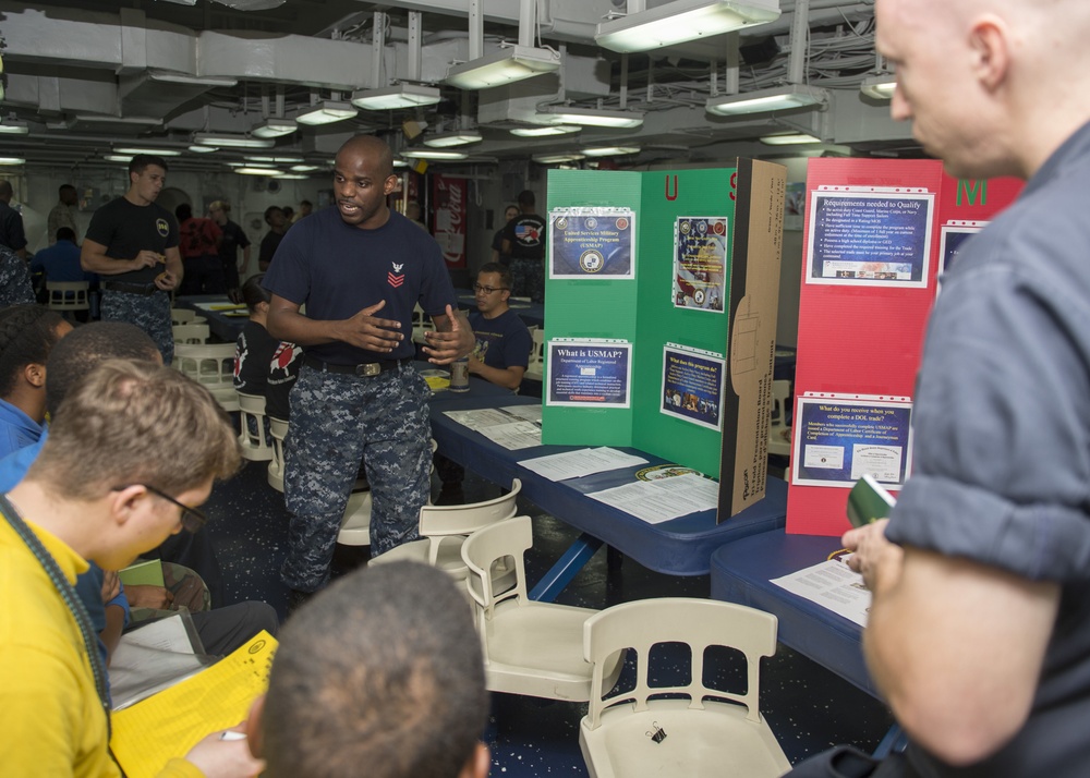 USS Bonhomme Richard sailors learn about career and education opportunities